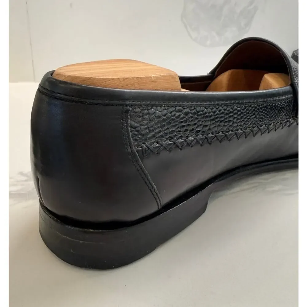 Johnston & Murphy Croc Embossed Leather Loafers Mens 10 Dress Office WORK